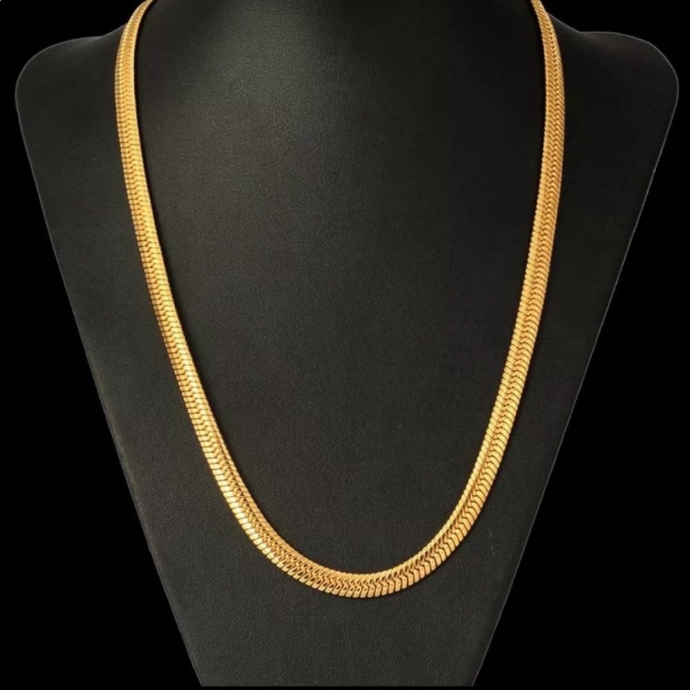 Gold Snake Chain 14 K GOLD PLATED NECKLACE 23”